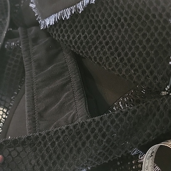 La Perla double split goth fishnet sheer  bodice long slip gown size small - Picture 11 of 13